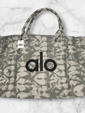 Alo Gray Camouflage Canvas Tote Bag